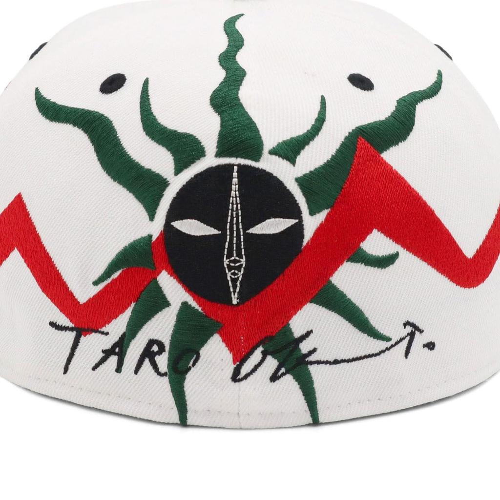 New Era 59FIFTY Cap in collaboration with Taro Size 7 TAROKA BIG TAIYO WHI Okamoto, White, 3/8 (5950)