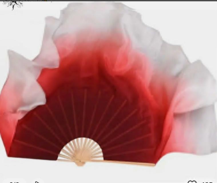 (L R) Hand Chinese Bamboo Imitation Silk Dancing Fan Veils Hand-Made Square Dance Prop Fans Performance Dance Fan