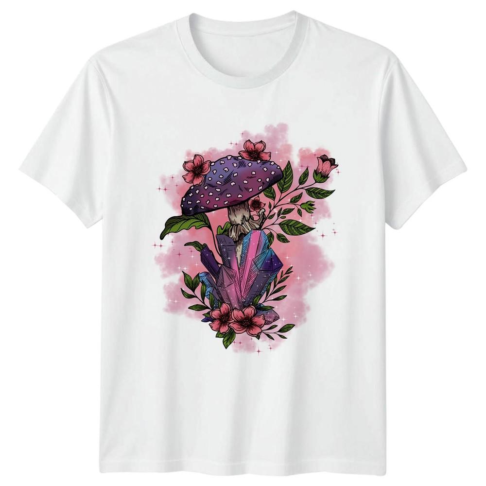 Enchanted Mushroom Crystal Bloom TShirt Crystal Botanical Nature Fantasy S