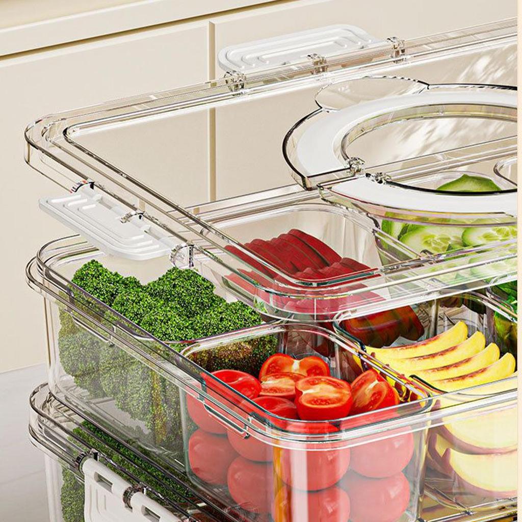 Snack Containers 8 Compartments Snack Box Tray Organizer Storage For Fruits Nuts Condiments Sweets Candy Kitchen Refrigerator