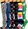 6-Pack Patterned Sports Compression Calf Socks for Running