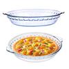 Glass Fruit Pie Dish with Fluted Edge Deep Wave Baking Pan