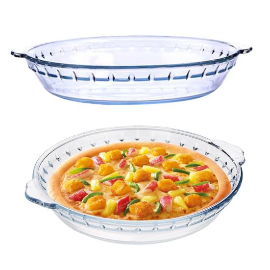 Skleněná koláčová forma na ovoce s vroubkovaným okrajem Hluboká vlnitá forma na pečení koláčů quiche do trouby a mikrovlnné trouby Pečicí náčiní pro domácnost a restauraci