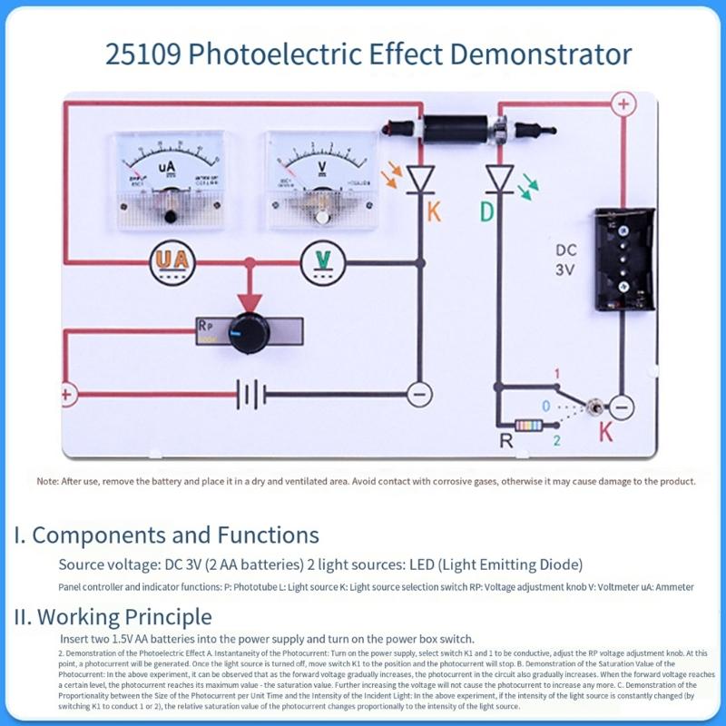 Physics Teaching Instrument Photoelectric Effect Demonstration Tool For School Classroom Labs and Science Experiment