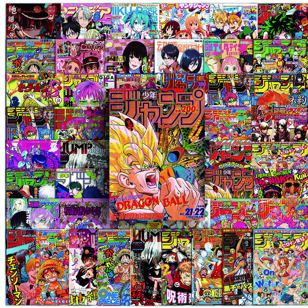 10/30/51pcs Mix Anime Stickers for Kids ONE PIECE Jujutsu Kaisen Dragon Ball Poster Sticker DIY Car Wall Cool Cartoon Decals Toy