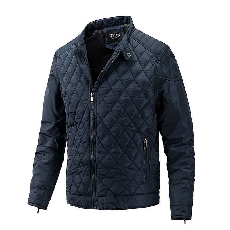 Mens Winter Lightweight Cotton Jacket 2026 Vintage Style Loose Fit Stand Collar Casual Outerwear Teens Young Adults