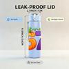 1PC 67 Grape Fruit Creative Lettering 750ml Color Plastic Water Bottle Leakproof Flip Straw Lid For Sports Office Home Use
