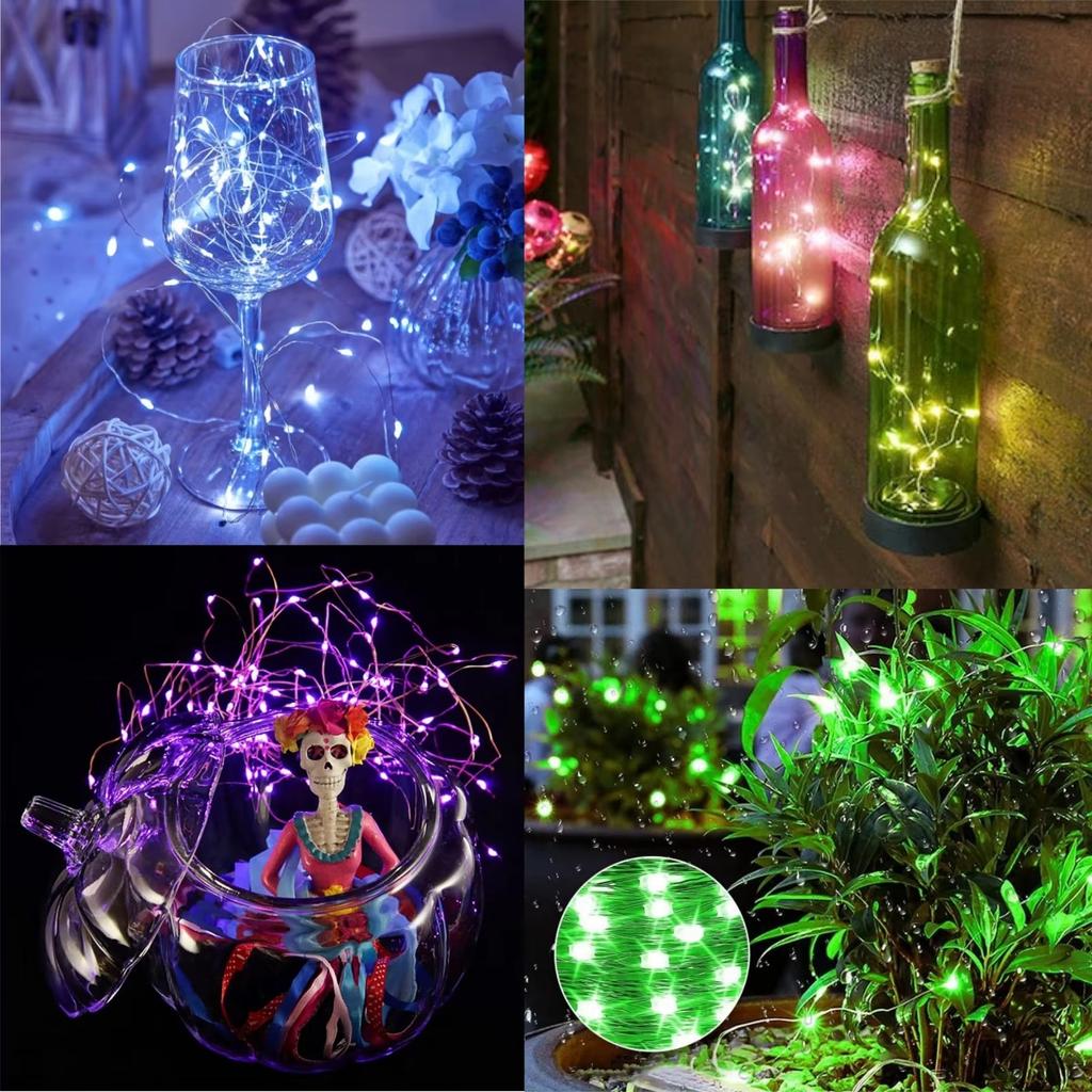 3/2/1M LED Copper Wire String Lights Battery Powered Garland Fairy Light LED String Lights Atmosphere Small Colored Light Decorc