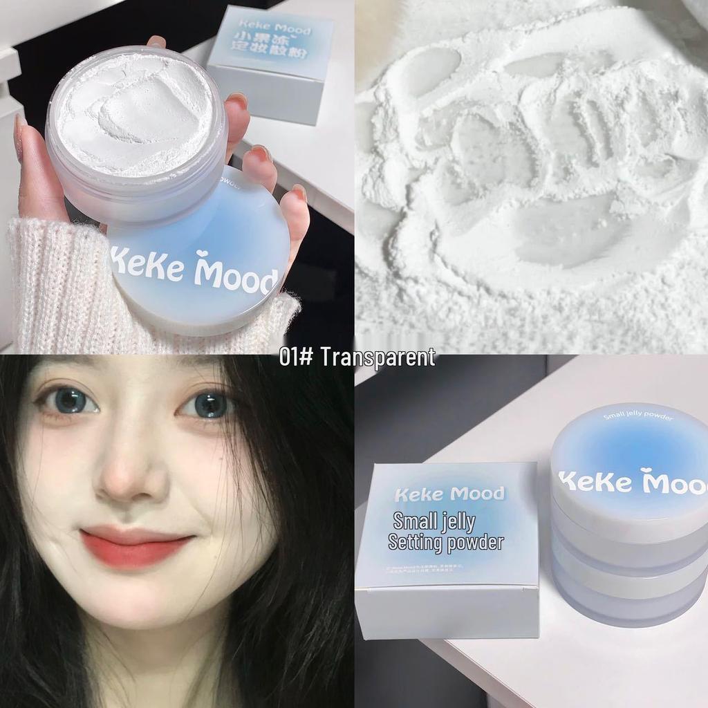 KEKEMOOD Jelly Setting Powder: Lightweight, Oil-Control, Long-Lasting, with Puff
