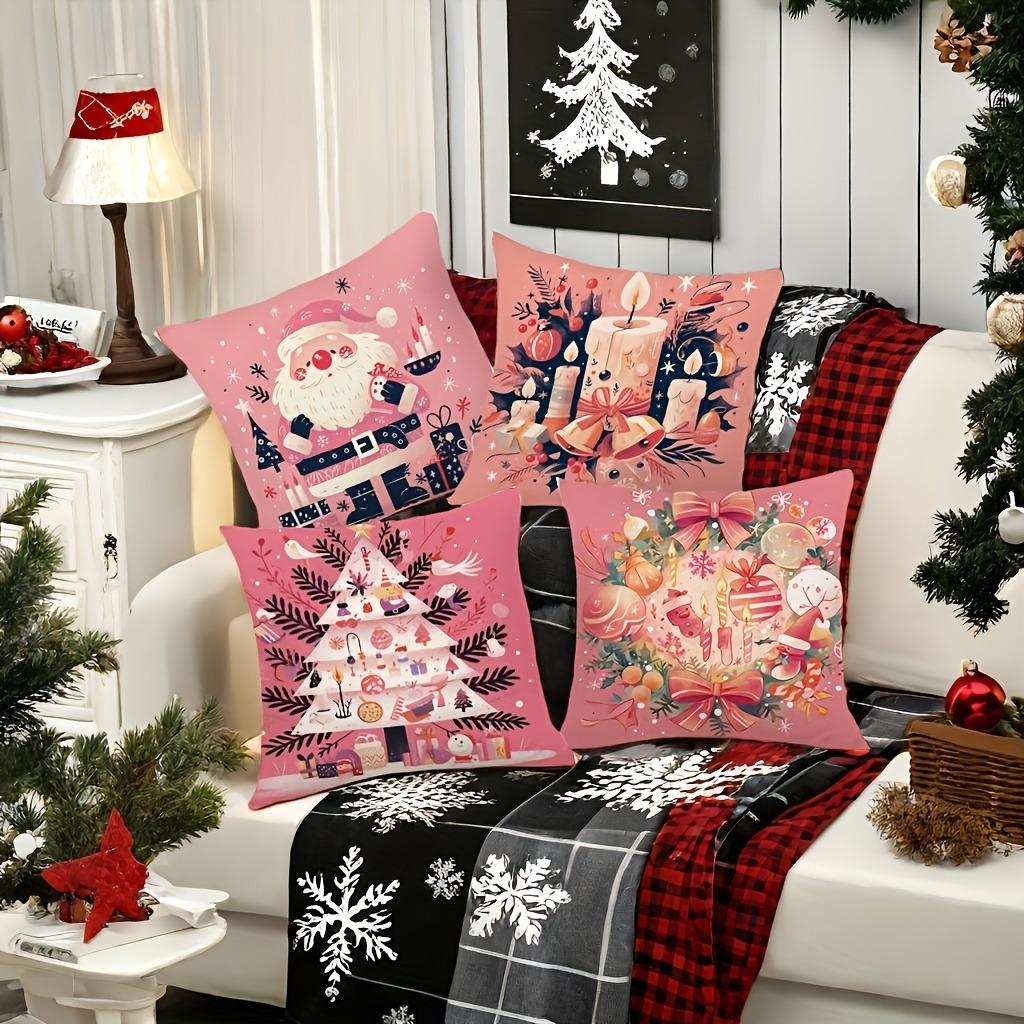 Christmas Decoration Pillowcase New Year Gift Living Room Sofa Cushion Cover Room Home Decoration Zipper Opening and Closing