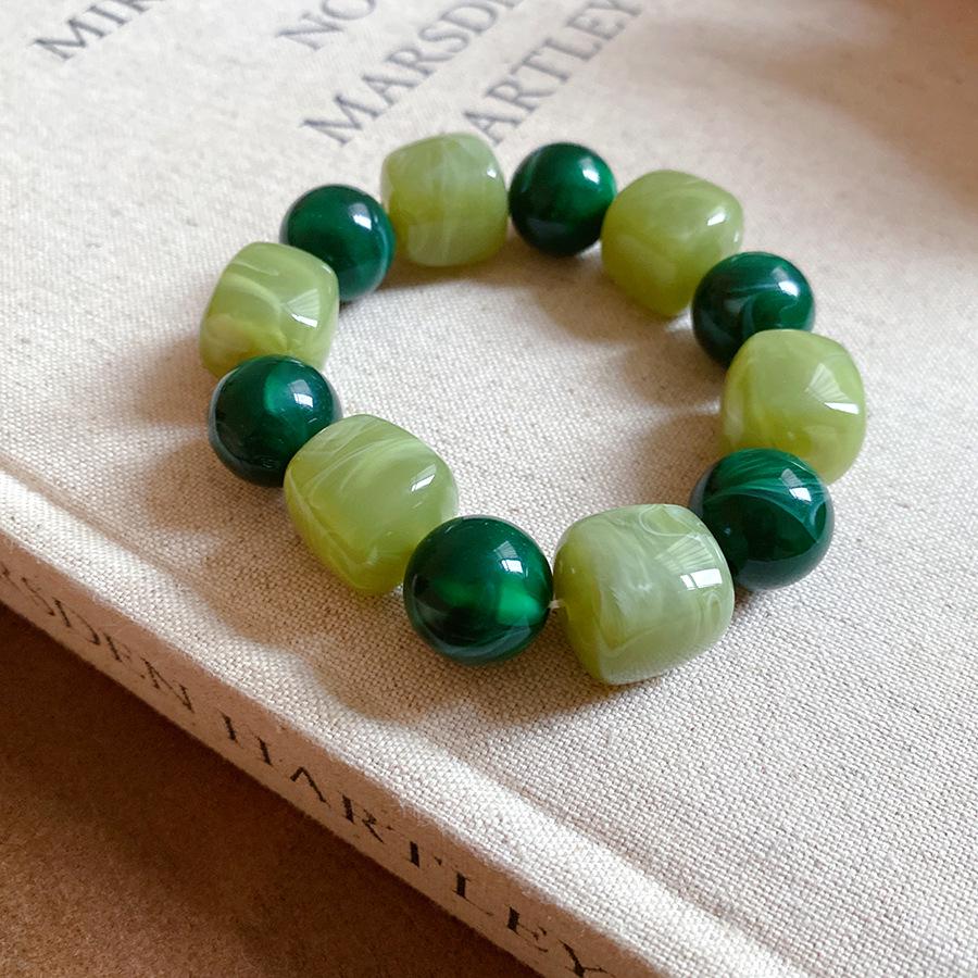 Acrylic Irregular Geometric Beaded Bracelet - European & American Style Hand Chain with Unique Design Sense