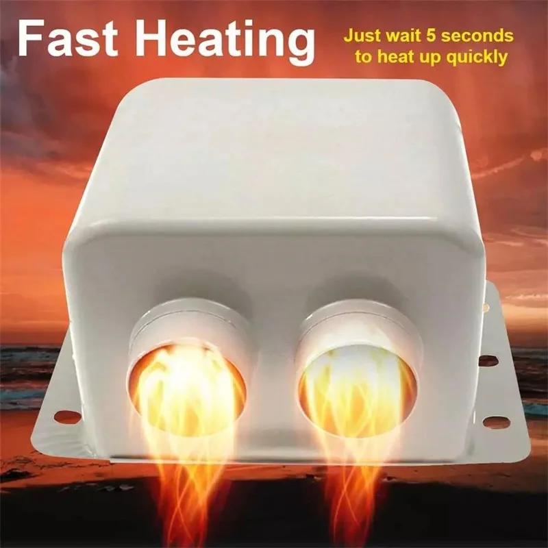 12V/24V Car Heater 600W/800W 5 Second Fast Heating Demister Windshield Window Defroster Electric Dryer with Double Air Outlet