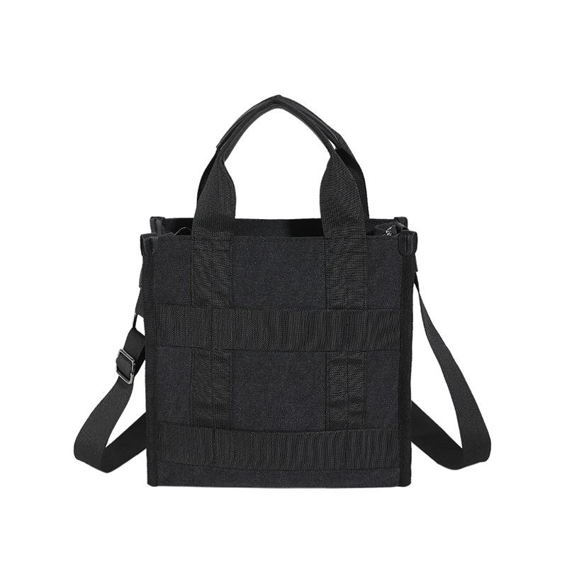 

Neutral wind portable canvas bag 2025 new versatile shoulder bag large capacity casual messenger women s bag One size чёрный