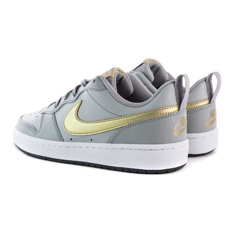 Nike Court Borough Low 2 Slip Resistant Shock Absorbing Durable Low Top Sneakers Women Sneakers Gray Gold BQ5448-013