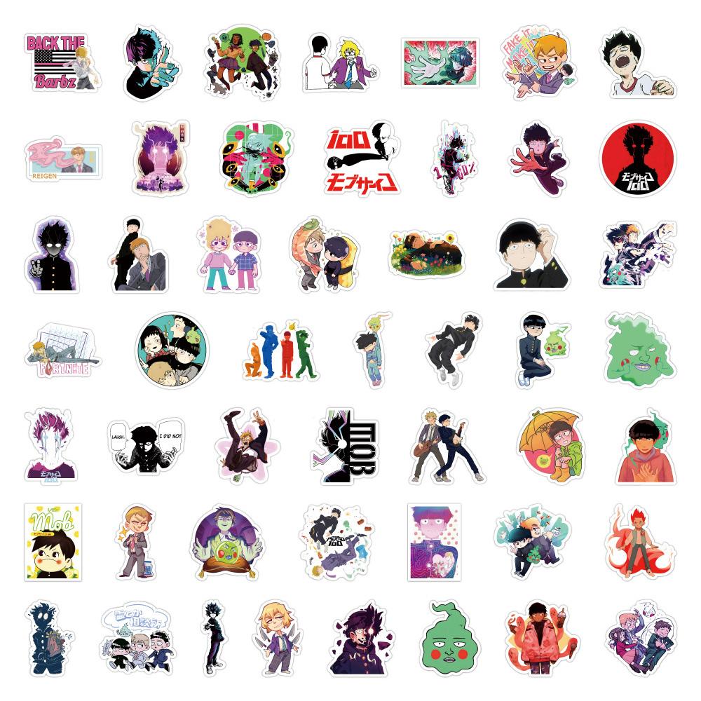 10/30/50pcs Anime Mob Psycho 100 Stickers Cool Mobu Saiko Hyaku Decals DIY Suitcase Helmet Skateboard Cartoon Decoration Sticker