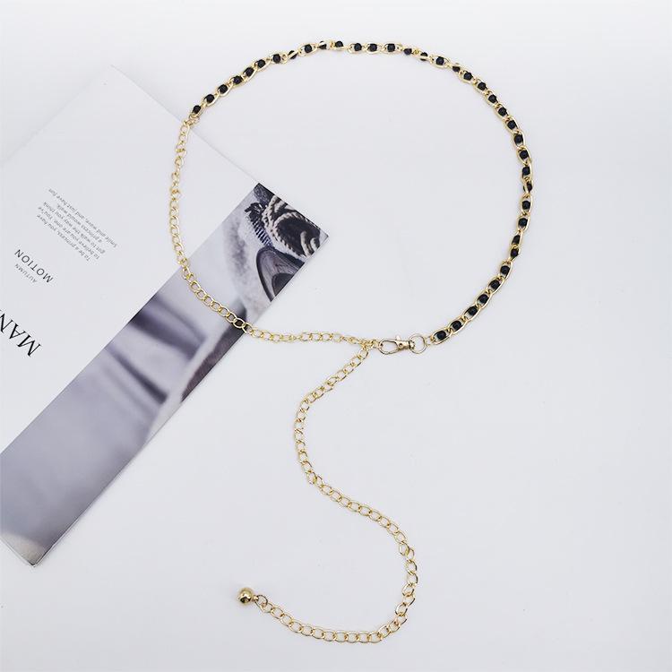 Pearl Waist Chain Women's Fashion Accessory - Versatile Metal Dress Ornament