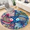 1pc Marine Life Art Carpet for Office Non-Slip, Round Carpet, Soft & Comfortable, Carpet for Office, Lightweight Round Floor Mat