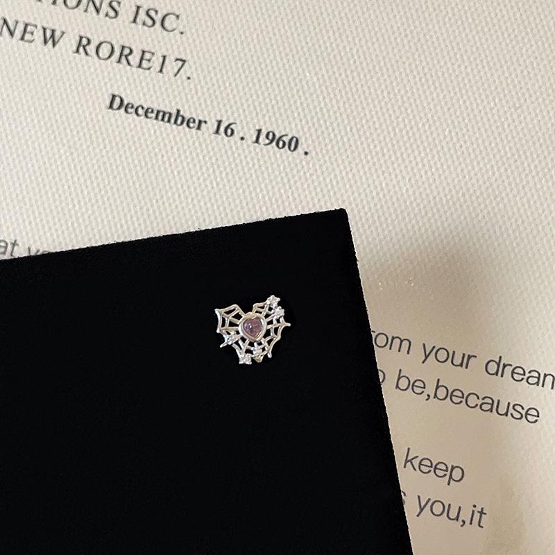 Pink Zircon Bowknot Heart Screw Stud Earrings - Versatile and Sweet Women's Ear Jewelry