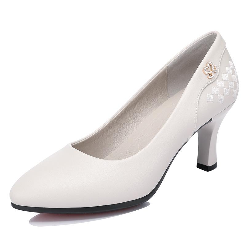 

Женские туфли на высоком каблуке с заостренным носком, большого размера, на толстом каблуке, черные, профессиональные, универсальные, женские туфли 39