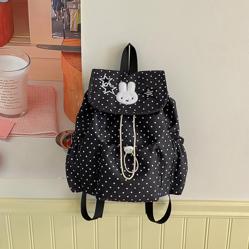 Schoolbag1011 new Korean version polka dot star versatile girl drawstring backpack high-end girls travel small backpack