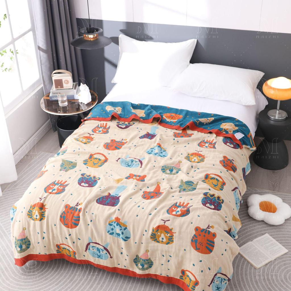 Full Cotton Gauze Blanket: Sofa, Car, Bed Use