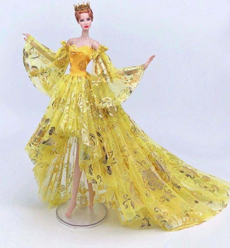 Princess Doll Sequined Luxury Tutu Dress 1/6 Size Bridal Formal Wear Candy Color Wedding Clothing for 29CM Dolls