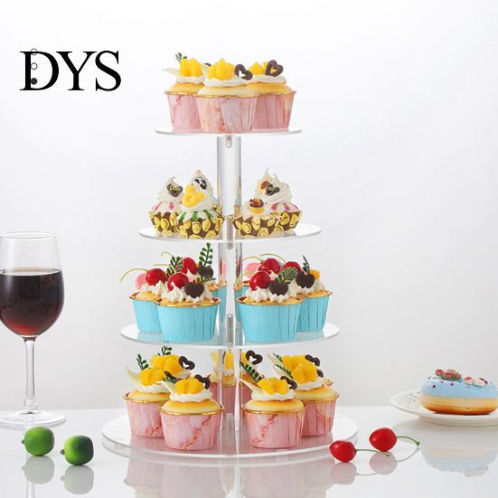 Kuchenständer 1 Set Ständer 3/4 Schichten Transparent Rund Große Kapazität Cupcake Einfache Montage Acryl Party Turm Hochzeit Zubehör Regal