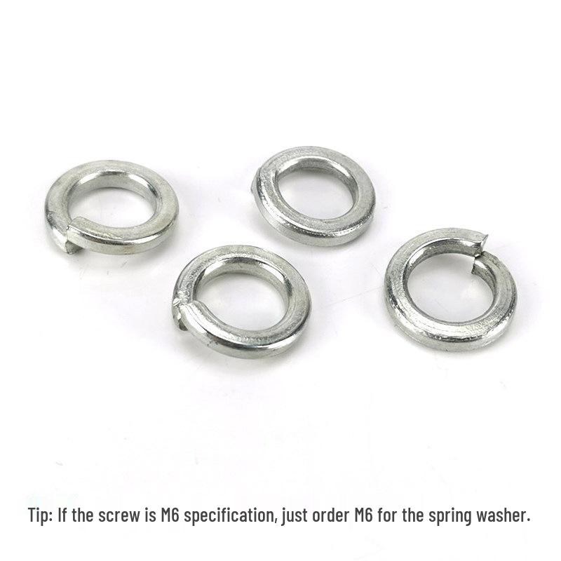 GB93-76 Galvanized Open Spring Washer | Anti-loosening Elastic Screw Spacer | Sizes M3-M36 M6 (50 pcs)