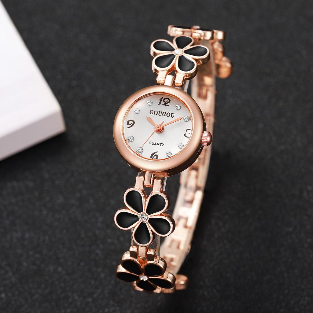 Fashion Flower Bracelet Strap Women Watches Ladies Diamond Arabic Numeral Dial Wristwatches Reloj Mujer