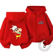 Popular Zipper Hoodie Kawaii Cartoon Print Autumn Trendy Children Wear Crayon Shin Chan 3 14 Years