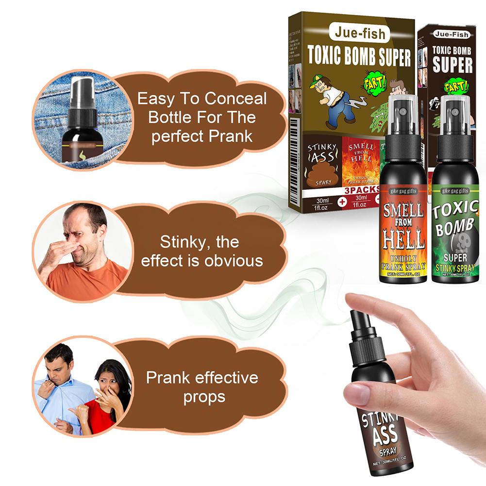 30ml Smelly Fart Spray,1/3pcs Can Stink Bomb Ass-Smelly Stinky Gas Crap Gag Prank Stuff Novelties Toy Joke Party Supplies