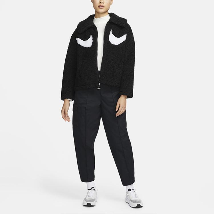 Nike Swoosh Womens Full-Zip Jacket (Asia Sizing) Black/White Women Streetwear DD5621-010