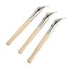 3Pcs Pottery Batik Printing Pen Drawing On Fabric Cloth Beech and Stainless Steel Clay Carving Tools
