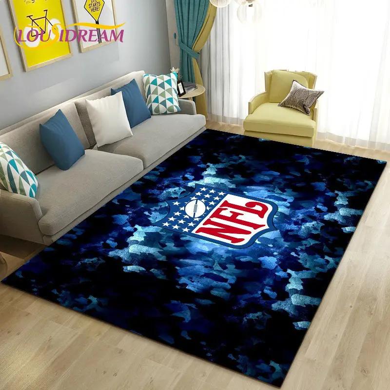 NFL American Football Rugby Area Rug Large,Carpet Rug for Living Room Bedroom Sofa Doormat Decoration, Kids Non-slip Floor Mat