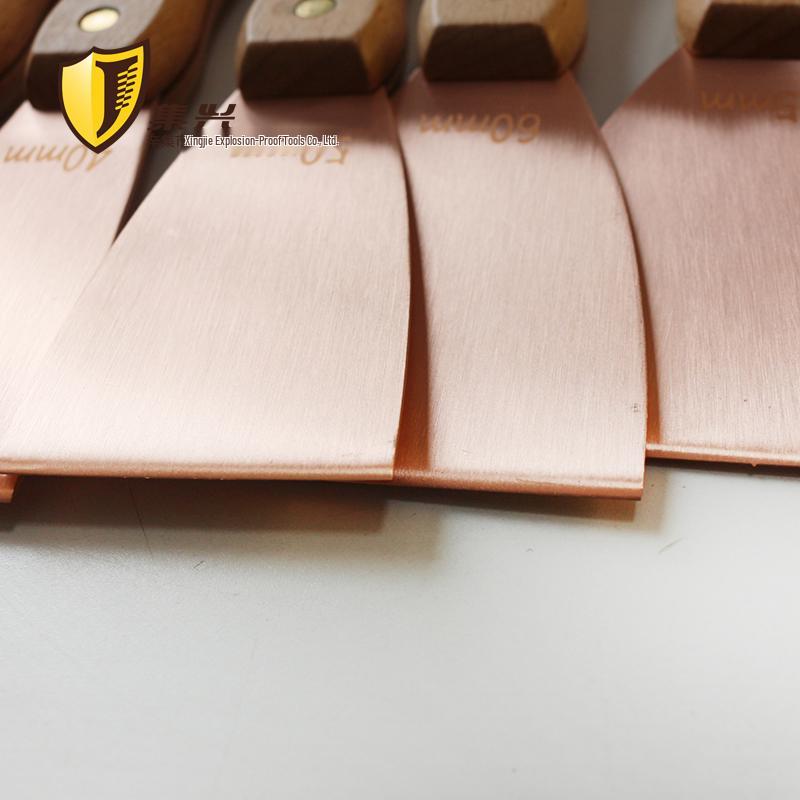Rotes Kupfer-Spachtel mit 1,5 mm dicker Klinge, Holzgriff - Ideal zum Reinigen von Schimmel und Entfernen von Klebstoff