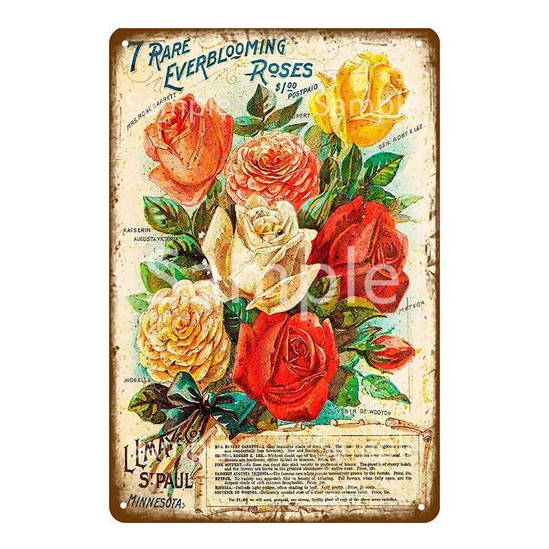 Enjoy Our Garden Kitchen FLowers Metal Tin Sign Farmhouse Home Retro Wall Painting Art Decor Beer Wine Farm Party Poster YL
