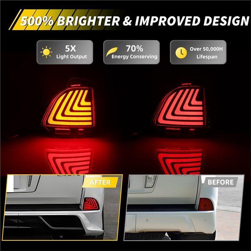 Rear Bumper Brake Light Tail Lamp For Lexus LX570 2016- Sequential Turn Signal Reflector Light