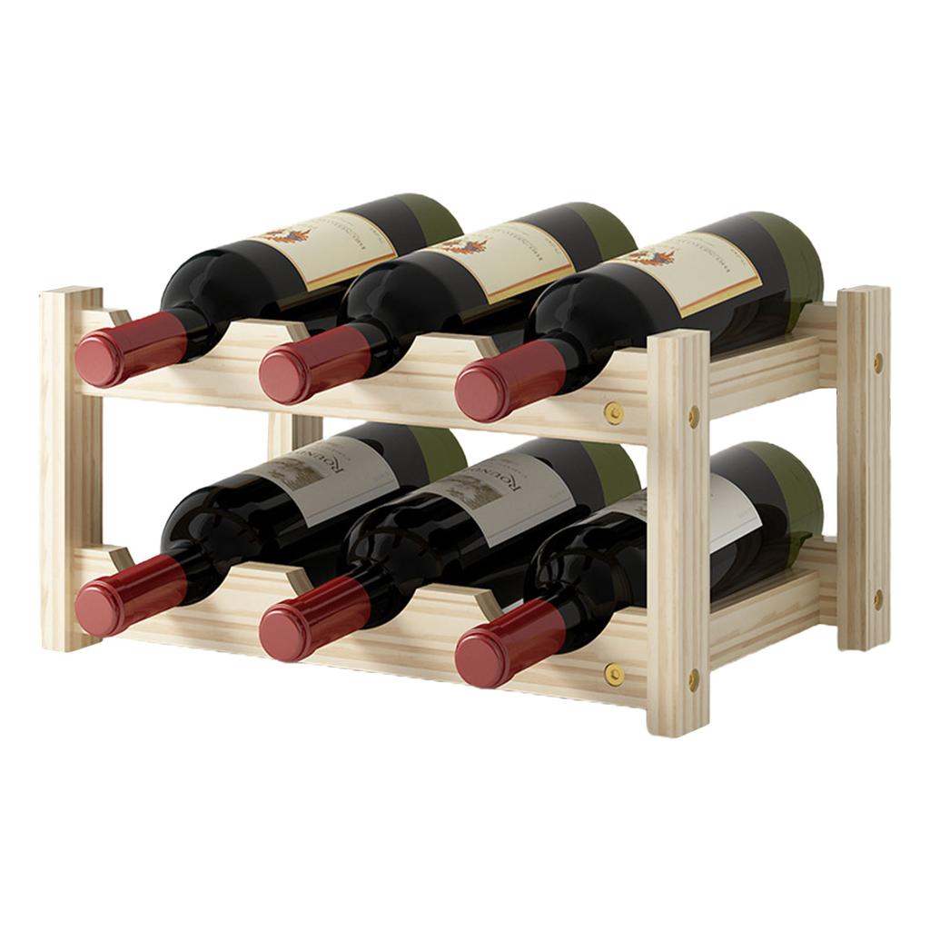 2/3/4 Tiers Wooden Wine Racks Home Bar Party Display Glass Holder Shelf Decoration Red Wine Storage Rack Stand Organizer