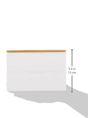 Showa NH home 18cm Jubako (Lunch Box) - 2-Tier with 4-Divided Inner Box and 1-Tier with Inner Lid - Simple White, Perfect for Outdoor Activities, Cher