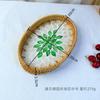 Rattan Fruit Plate Fruit Basket Oval Hand-woven Shell Tray Household Living Room Snack Desktop Storage Trays Home Decoration