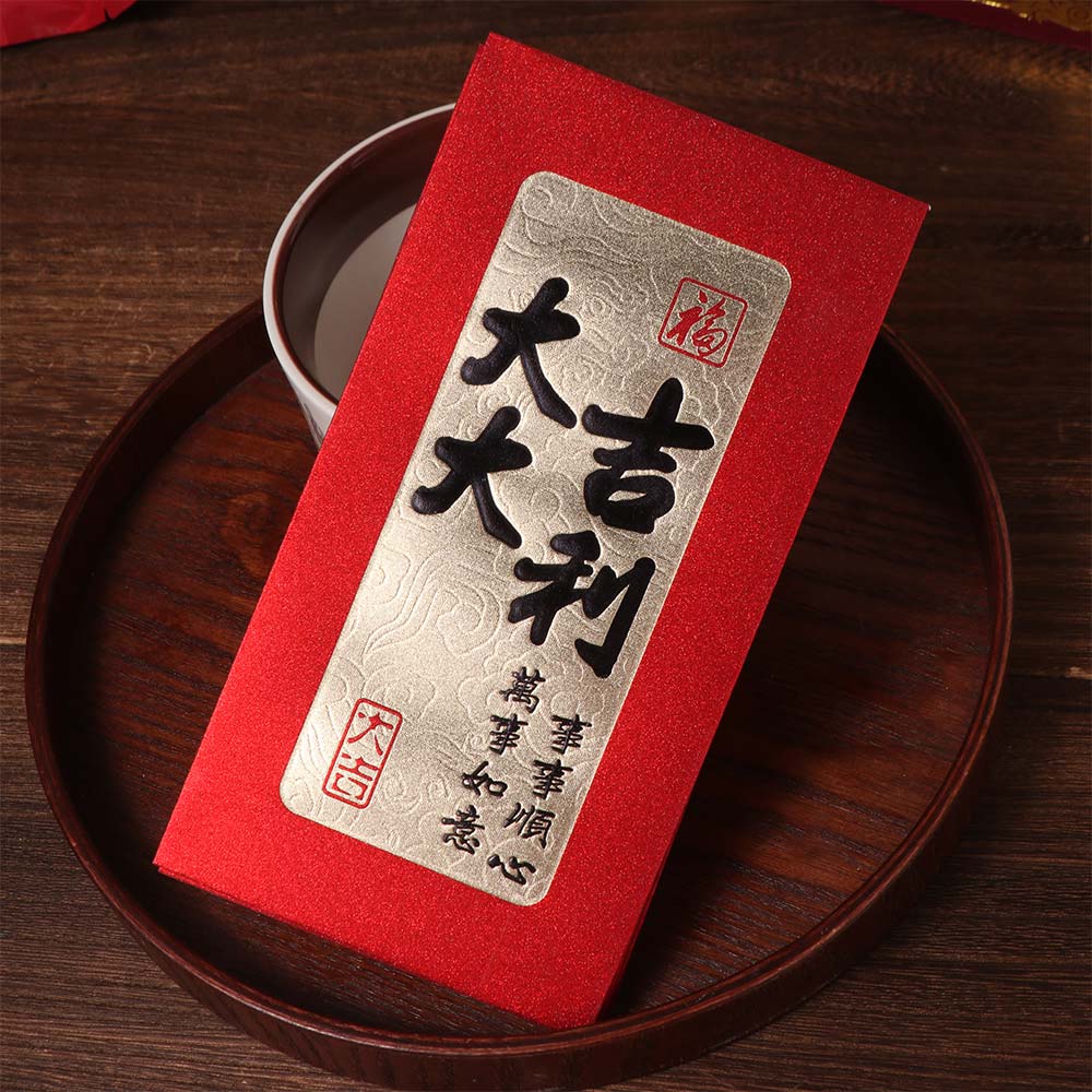 6PCS Chinese Style Luck Money Envelopes Vintage Money Pocket New Year Red Envelope Spring Festival