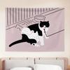 Cute Cat Cartoon Decorative Tapestry Home Wall Living Room Office Decorative Tapestry