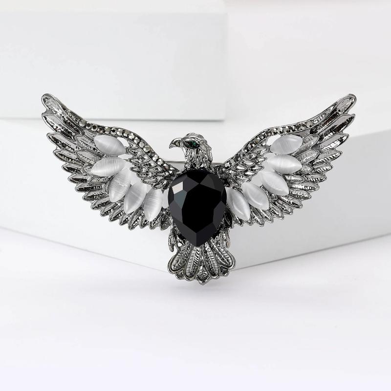 Rhinestone Eagle Pins for Women Unisex Shiny Glass Animal Brooches Office Party Friend Gifts Jewelry Accessories