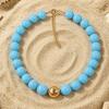 Round Bead Necklace 16MM Beads Bohemian Necklace Trendy Bead Choker  for Women
