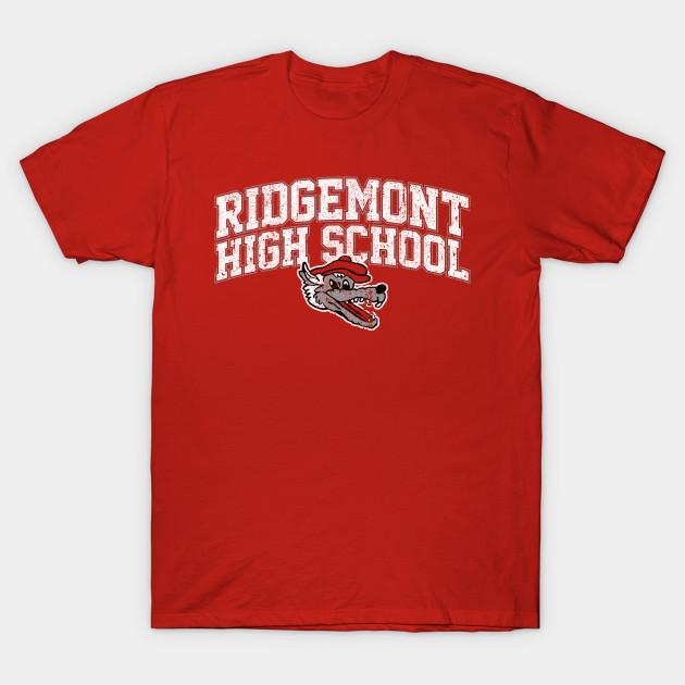 

Men Black Print T-shirt Ridgemont High School No-Cut Transfer Paper Print Cotton Tshirt S красный