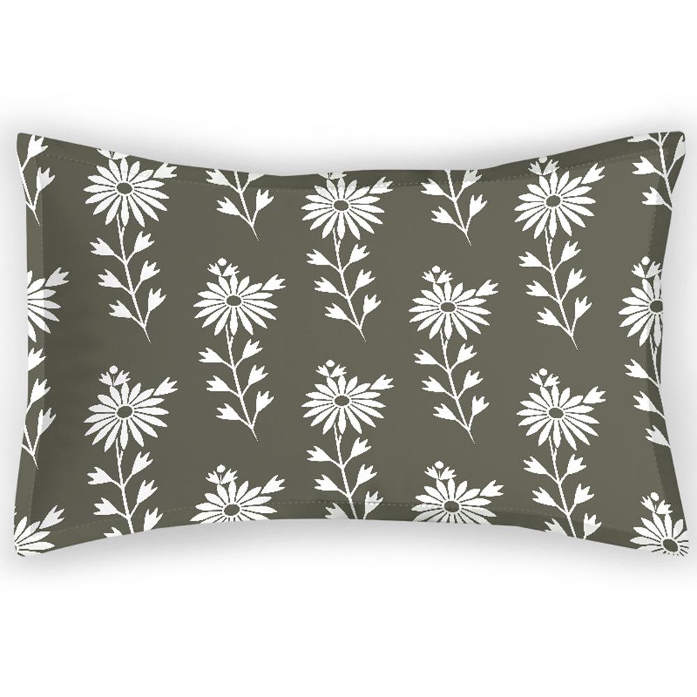 Silk Summer Cool Pillowcase Gray Pattern Digital Print Japanese Simple Pillowcase Polyester Satin Shading Pillowcase