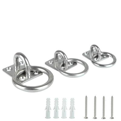 Stainless Steel 304 Screwed Square Door Fasteners Retractable Sail Fixing Fittings Safety Catches Fixing Plate Holders