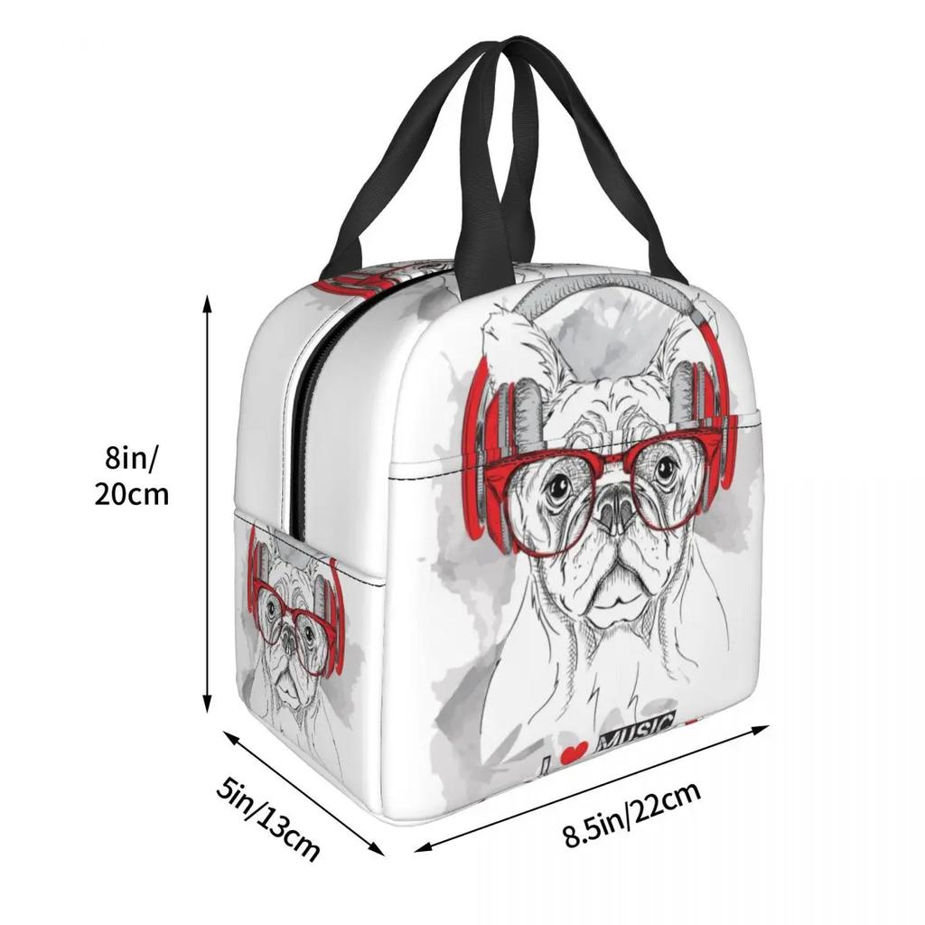 French Bulldog Insulated Lunch Bag for Women Leakproof Frenchie Dog Lover Cooler Thermal Lunch Tote Office Work School
