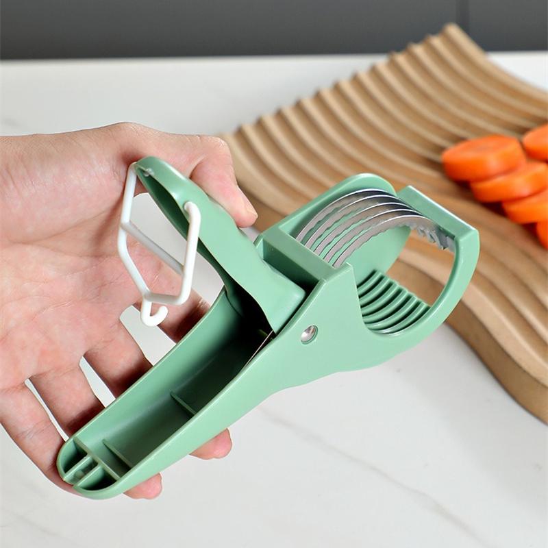 New Kitchen Fruit Slicer Multifunctional Fruit and Vegetable Slicer Fruit Slicers Portable Wavy Blade Even Slicing Kitchen Tools