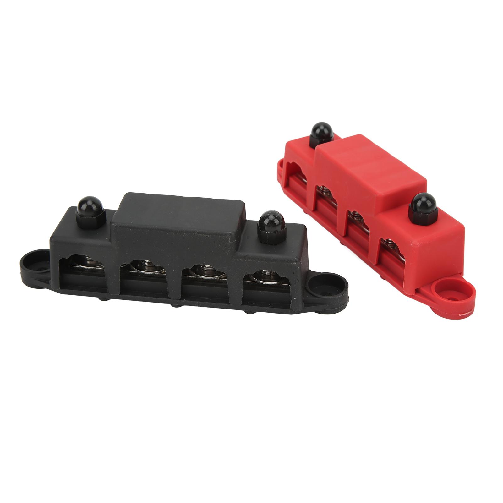 

2PCS Штифтовой блок распределения питания 4 X 516 дюймов Красный Черный 250A шина для автофургона 48 В постоянного тока